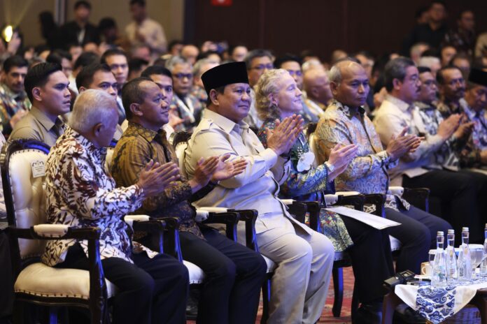 Presiden Prabowo hadir dalam Konvensi dan Pameran Tahunan ke-49 IPA yang digelar di ICE BSD, Tangerang Selatan, Banten, Rabu (21/5). [astakom]