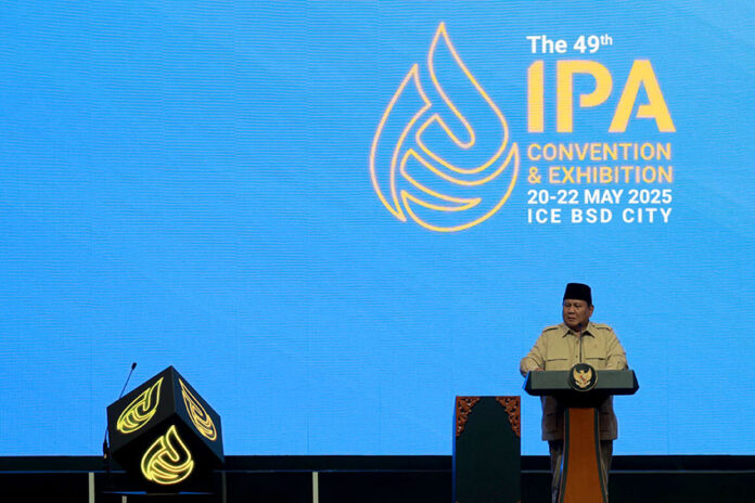 Presiden Prabowo Subianto menghadiri sekaligus membuka IPA Convex ke-49 di ICE BSD, Tangerang, Banten, Rabu (21/5). [Tim Media Presiden]