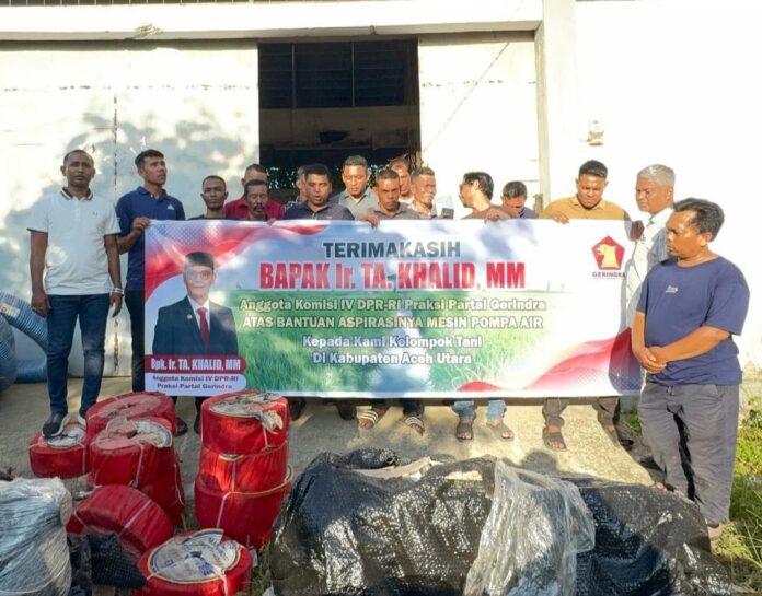 Bantuan Legislator Gerindra TA Khalid untuk Petani Aceh Utara. [astakom]