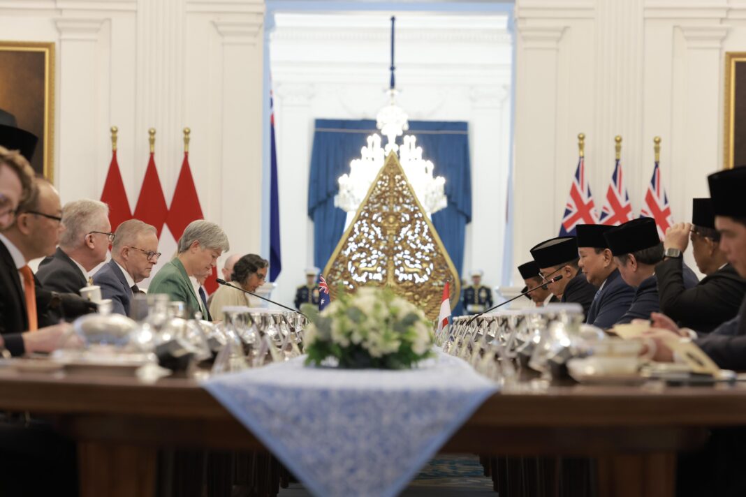Presiden Prabowo mengadakan pertemuan dengan Perdana Menteri Australia Anthony Albanese, di Istana Merdeka, Jakarta, Kamis (15/5). [Tim Media Presiden]
