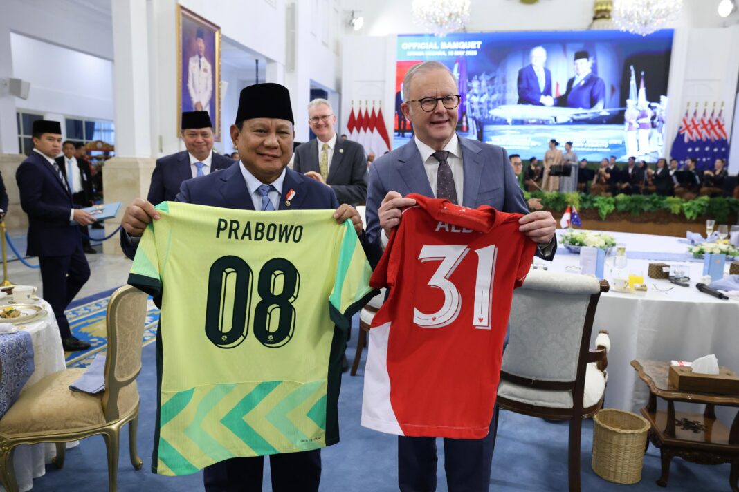 Presiden Prabowo Subianto menjamu makan siang Perdana Menteri Australia Anthony Albanese di Istana Merdeka, Jakarta, Kamis (15/5). [Tim Media Presiden]
