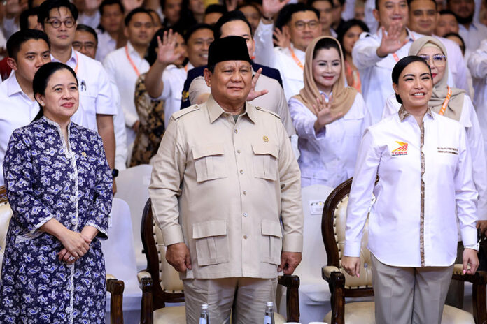 Presiden Prabowo Subianto menghadiri Kongres IV Tunas Indonesia Raya (TIDAR) di Hotel Borobudur, Jakarta Pusat, Sabtu (17/5). [Tim Media Presiden/M Maulana Nugraha Putra]