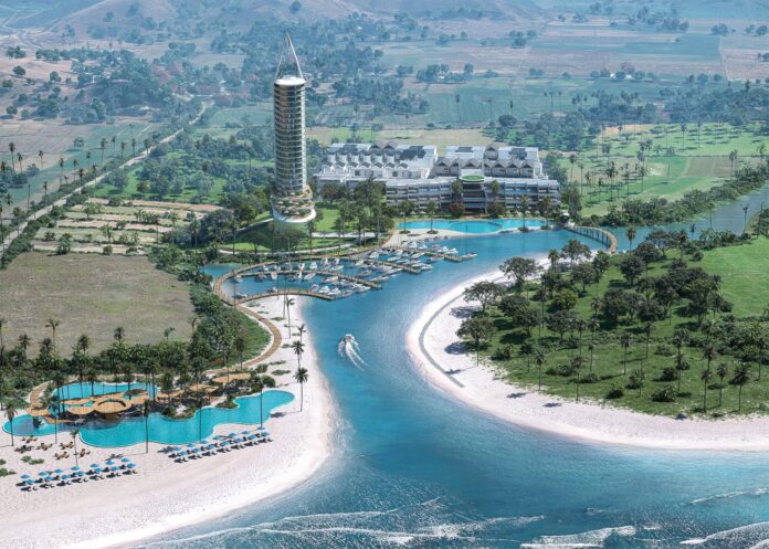 Ilustrasi Proyek smart city terbesar di Indonesia Timur tengah dibangun di pesisir selatan Lombok. [astakom / Marina Bay City]