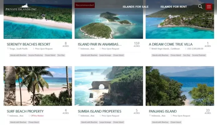Pulau Indonesia yang di jual di situs kanada. [astakom / private island online]