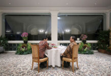 Presiden Prabowo private dinner bersama PM Singapura Lawrence Wong, di Gedung Sri Temasek, Singapura, Senin (16/6). [Tim Media Presiden]