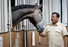 Presiden Prabowo berkunjung ke Resimen Kavaleri Berkuda Ronggolawe, di Pulomas, Jakarta, Senin (2/6). [Tim Media Presiden]