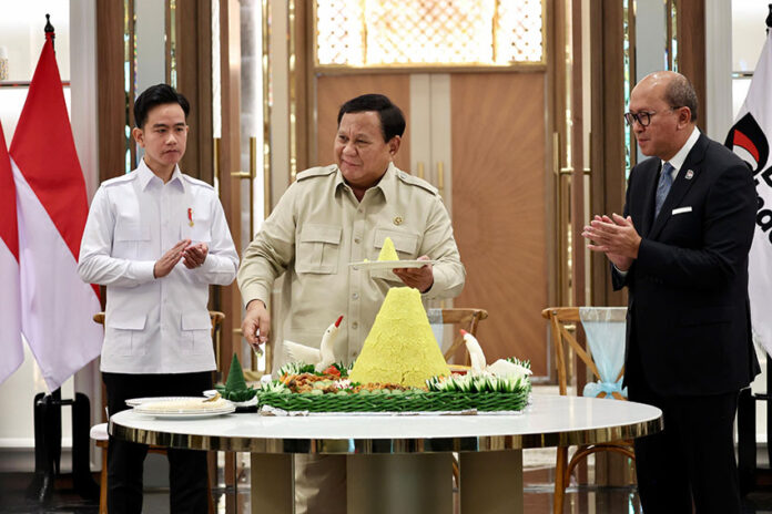 Presiden Prabowo menghadiri acara syukuran gedung Wisma Danantara Indonesia, di Jakarta, Senin (30/6). [Tim Media Presiden]