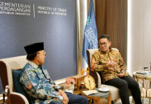 Mendag Budi Santoso menerima kunjungan Ketua Dewan Pembina APRINDO Abdul Latief, di Jakarta, Rabu (16/7). [astakom/Kemendag]