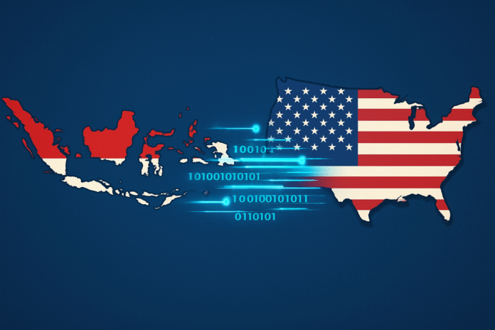 Ilustrasi Transfer Data Indonesia - AS. [astakom]
