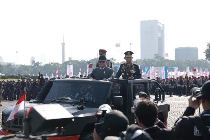 Presiden Prabowo Naik Maung di HUT Bhayangkara 79. [astakom / Tim Media Presiden]