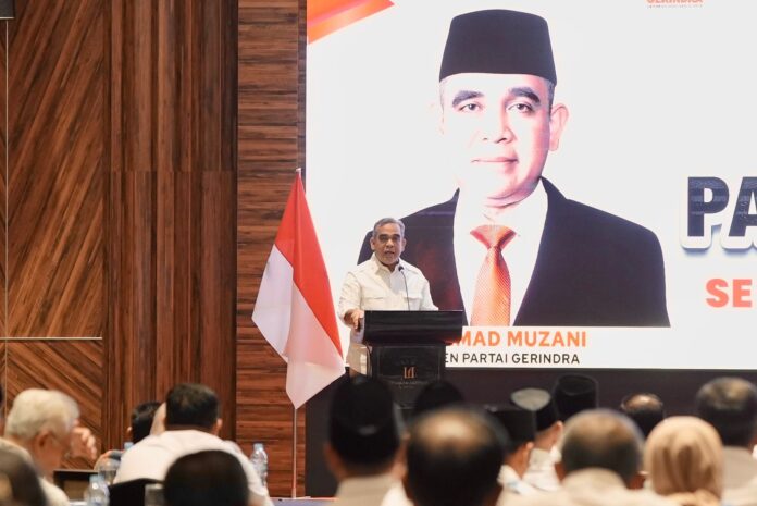 Sekjen Partai Gerindra Ahmad Muzani menghadiri acara Temu Kader Gerindra se Nusa Tenggara Barat, Sabtu (12/7). [astakom]