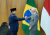 Presiden Prabowo dan Presiden Luiz Inácio Lula da Silva mengadakan Joint Press Statement, di Istana Palácio do Planalto, Brasília, Rabu (9/7). [Tim Media Presiden]