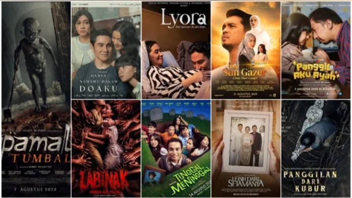 Film Indonesia yang akan tayang pada bulan Agustus 2025. [astakom / Erakini]