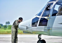 Lettu Laut (P/W) Michelle Anggreani resmi menyandang Kapten Pilot Helikopter AS 565 MBe Panther, dijajaran Wing Udara 2 Puspenerbal, Juanda, Sidoarjo, Jawa Timur, Rabu (30/7). [astakom/Puspenerbal]