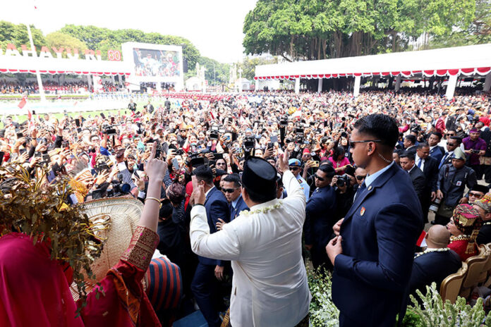 Upacara Peringatan Detik-Detik Proklamasi Kemerdekaan ke-80 RI, di Istana Merdeka, Jakarta, Minggu (17/8).