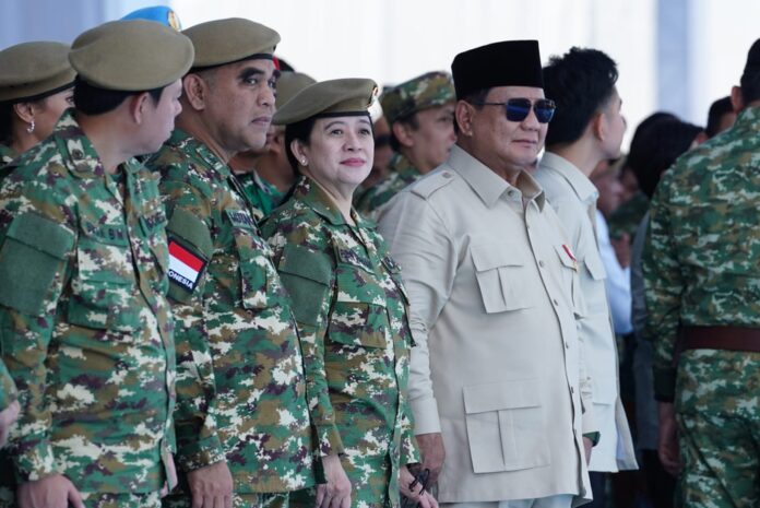 Ketua DPR RI Puan Maharani, menghadiri Upacara Gelar Pasukan Operasional dan Kehormatan Militer tahun 2025 yang diselenggarakan di Pusat Pendidikan Kopassus, Batujajar, Jawa Barat, pada Minggu (10/8).