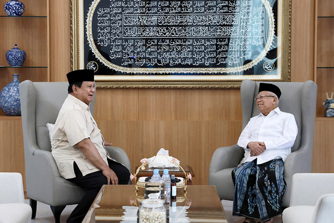 Presiden Prabowo menyambangi kediaman Wakil Presiden ke-13 K.H. Ma'ruf Amin, di Depok, Jawa Barat, Minggu (24/8).