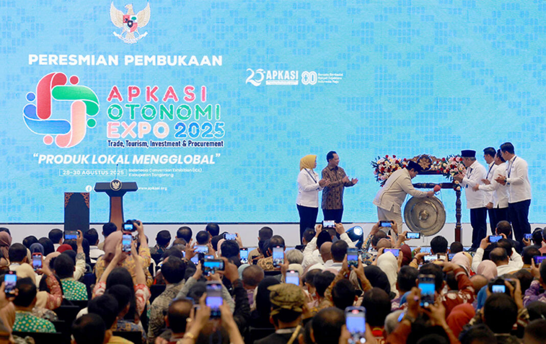 Presiden Prabowo Subianto meresmikan pembukaan APKASI Otonomi Expo 2025, di ICE BSD, Tangerang, Banten, Kamis (28/8).