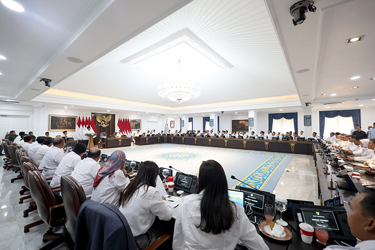 Rakor Kabinet Merah Putih Presiden Prabowo Subianto menggelar Rapat Koordinasi (Rakor) Kabinet Merah Putih, di Kantor Kepresidenan, Jakarta, Minggu (31/8).