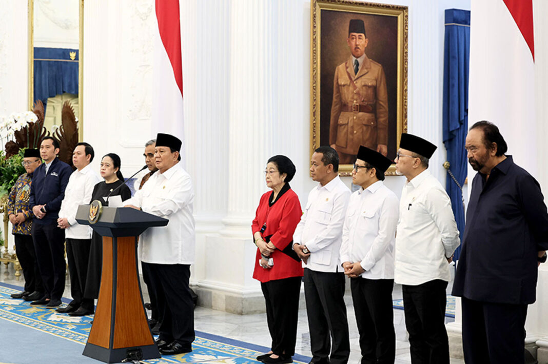 Presiden Prabowo Subianto memberikan keterangan pers, di Istana Merdeka, Jakarta, Minggu (31/8).