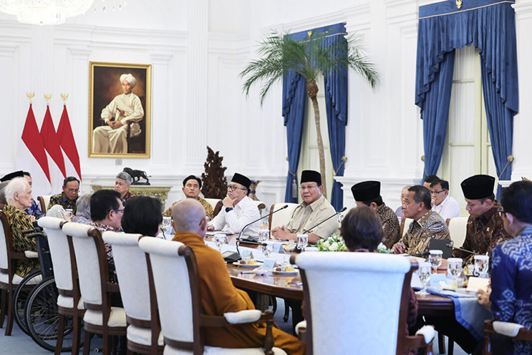 Tokoh Gerakan Nurani Bangsa (GNB) bertemu Presiden Prabowo Subianto, di Kompleks Istana Kepresidenan, Jakarta, Kamis (11/9).
