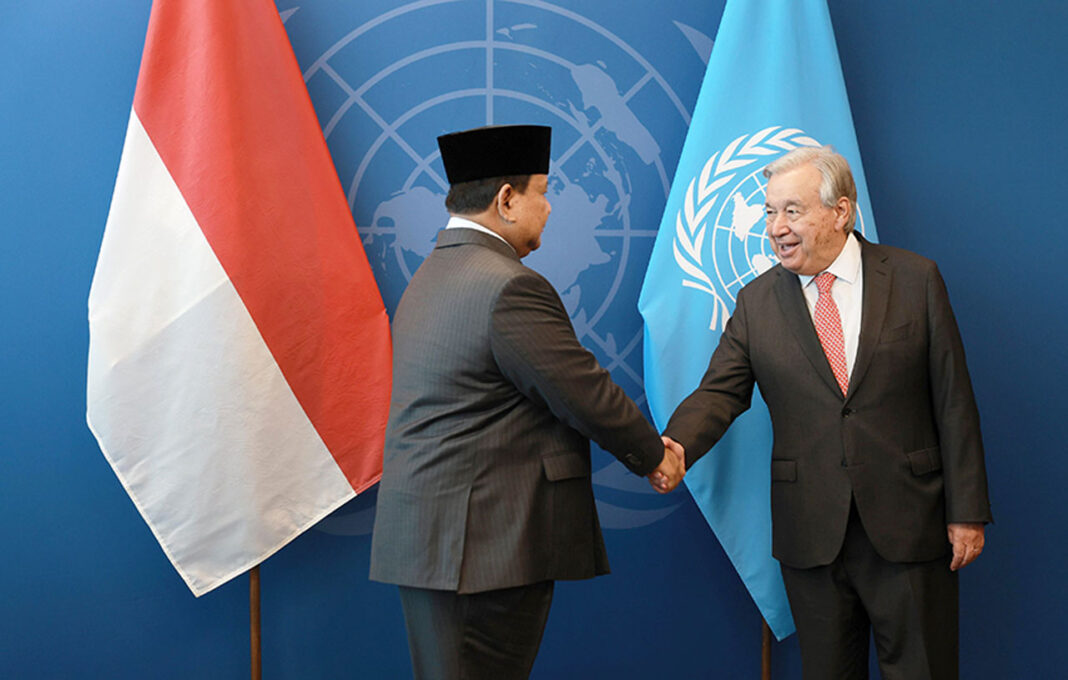 Presiden Prabowo Subianto melakukan pertemuan bilateral dengan Sekretaris Jenderal Perserikatan Bangsa-Bangsa (PBB), António Guterres, di Markas Besae PBB, New York, Amerika Serikat, Senin (22/9).