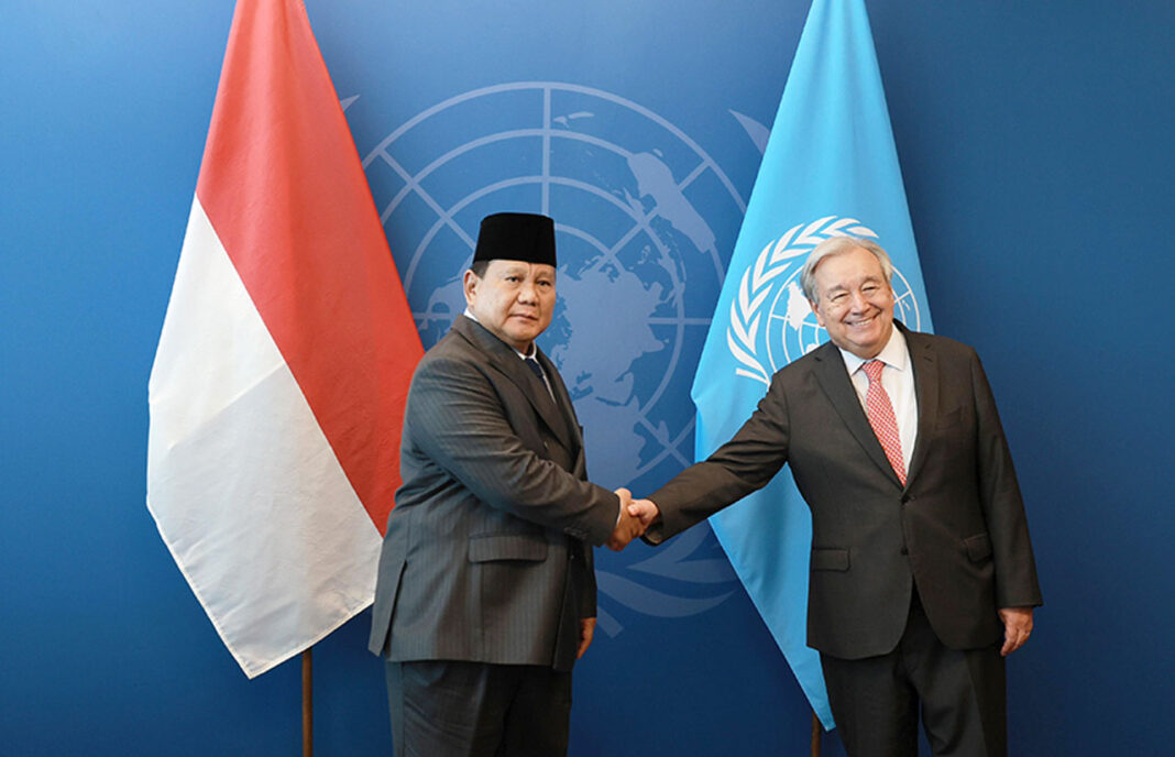 Presiden Prabowo Subianto melakukan pertemuan bilateral dengan Sekretaris Jenderal Perserikatan Bangsa-Bangsa (PBB), António Guterres, di Markas Besae PBB, New York, Amerika Serikat, Senin (22/9).