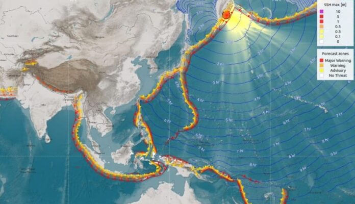 Peta Tsunami Gempa Rusia