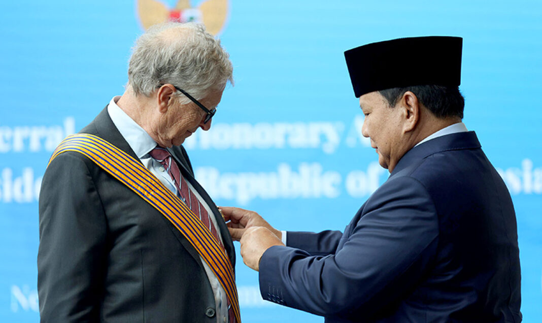 Presiden Prabowo Subianto mengadakan pertemuan dengan tokoh Filantropi dunia Bill Gates, di New York, Amerika Serikat, Selasa (23/9).