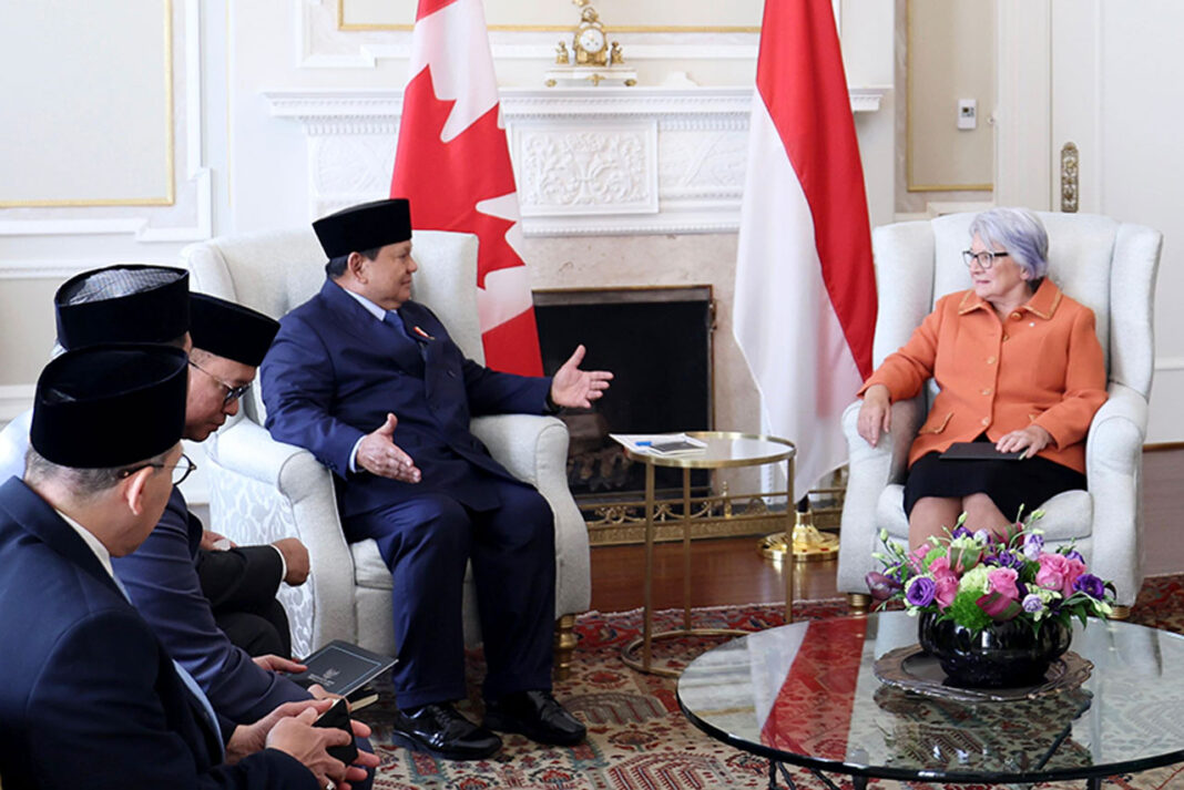 Presiden Prabowo Subianto melakukan pertemuan bilateral dengan Gubernur Jenderal Kanada Mary Simon, di Rideau Hall, Ottawa, Kanada, Rabu (24/9).