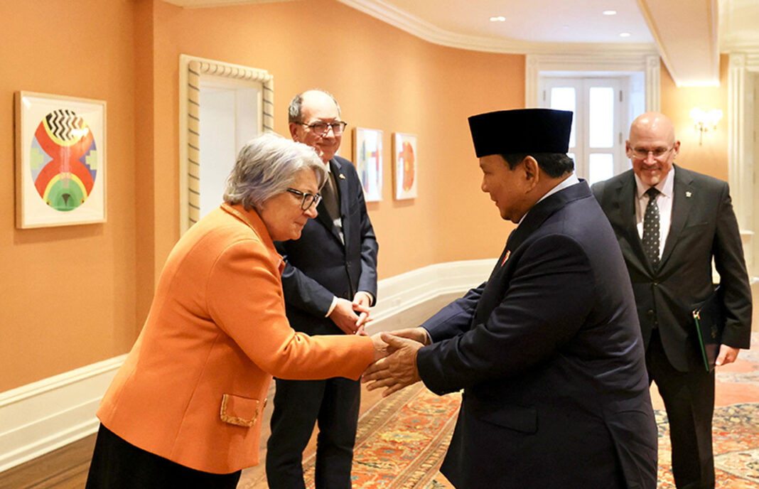 Presiden Prabowo Subianto melakukan pertemuan bilateral dengan Gubernur Jenderal Kanada Mary Simon, di Rideau Hall, Ottawa, Kanada, Rabu (24/9).