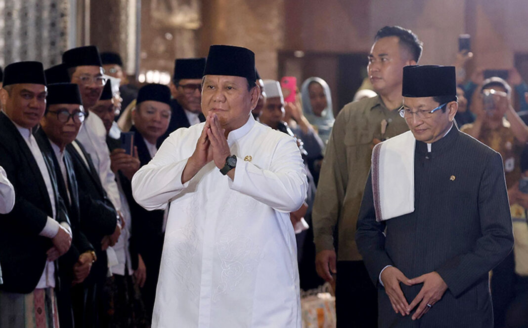 Presiden Prabowo Subianto menghadiri acara peringatan Maulid Nabi Muhammad SAW, di Masjid Istiqlal, Jakarta, Kamis (4/9).
