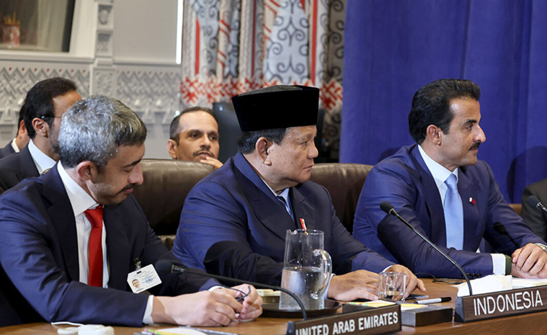 Presiden Prabowo Subianto menghadiri pertemuan Multilateral antara Presiden Amerika Serikat Donald Trump dengan pemimpin negara Muslim, di New York, Amerika Serikat, Selasa (23/9).