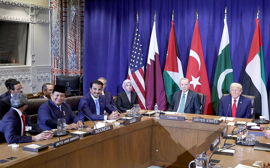 Presiden Prabowo Subianto menghadiri pertemuan Multilateral antara Presiden Amerika Serikat Donald Trump dengan pemimpin negara Muslim, di New York, Amerika Serikat, Selasa (23/9).