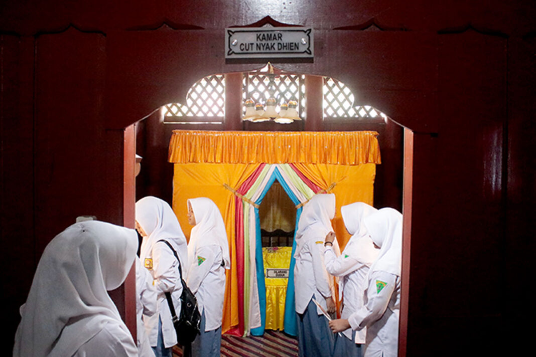Rumah Cut Nyak Dhien, di Desa Lampisang, kecamatan Peukan Bada, Kabupaten Aceh Besar, Aceh, Rabu (10/9).