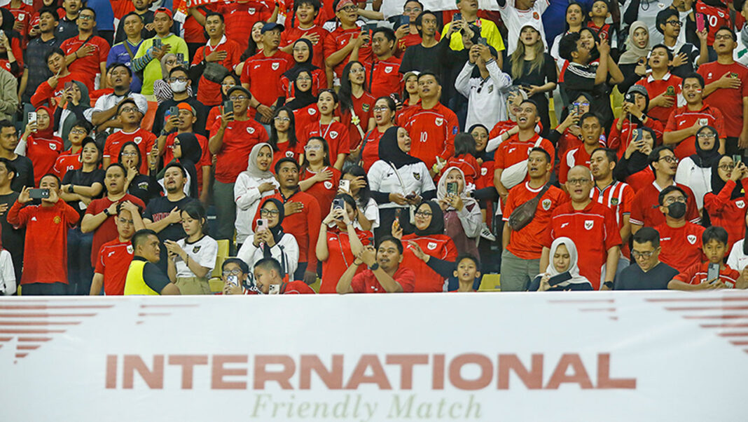 Laga Timnas Indonesia saat melawan Chinese Taipei dalam FIFA Matchday, di Stadion Gelora Bung Tomo, Surabaya, Jumat (5/9).