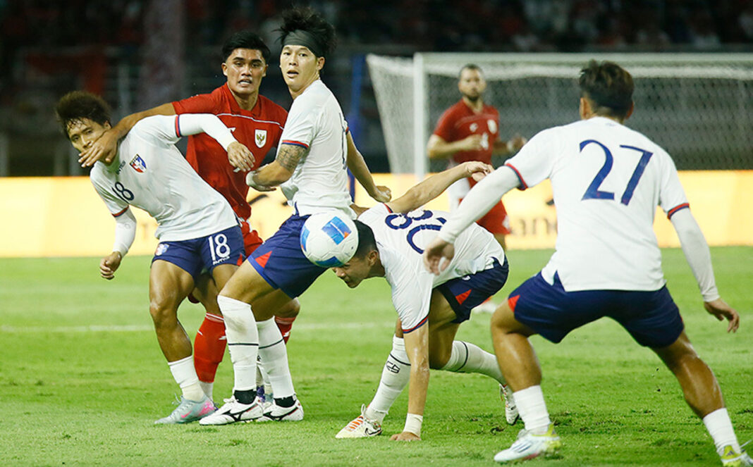 Laga Timnas Indonesia saat melawan Chinese Taipei dalam FIFA Matchday, di Stadion Gelora Bung Tomo, Surabaya, Jumat (5/9).