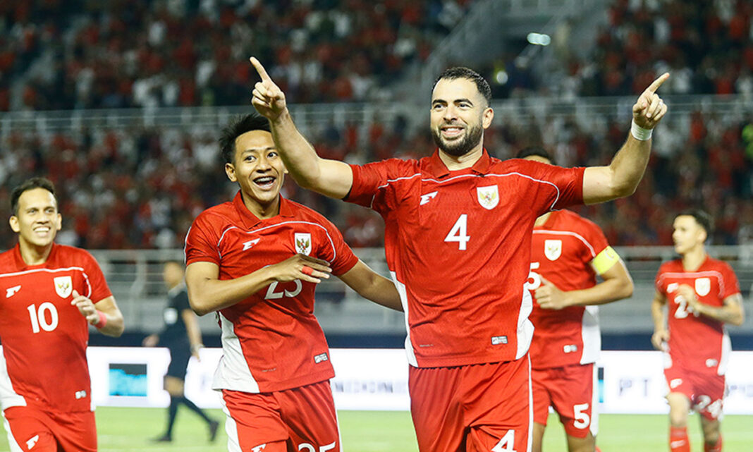 Laga Timnas Indonesia saat melawan Chinese Taipei dalam FIFA Matchday, di Stadion Gelora Bung Tomo, Surabaya, Jumat (5/9).