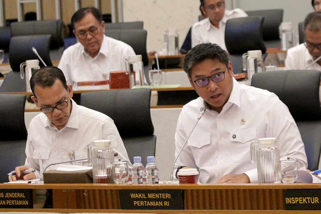 Wakil Menteri (Wamen) Pertanian Sudaryono mengikuti Rapat Kerja (Raker) dengan Komisi IV DPR, di Ruang Komisi IV DPR, Gedung Nusantara, Kompleks Parlemen, Senayan, Jakarta, Selasa (16/9).