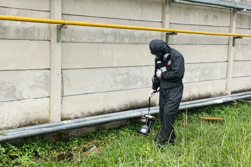 Satgas Percepat Cegah Meluasnya Radiasi Cs-137 di Cikande Satuan Tugas (Satgas) Penanganan Cesium 137 (Cs-137) terus mempercepat kegiatan mitigasi dan penanganan kontaminasi radioaktif di kawasan industri dan pemukiman di Cikande, Kabupaten Serang, Banten, Kamis (30/10).