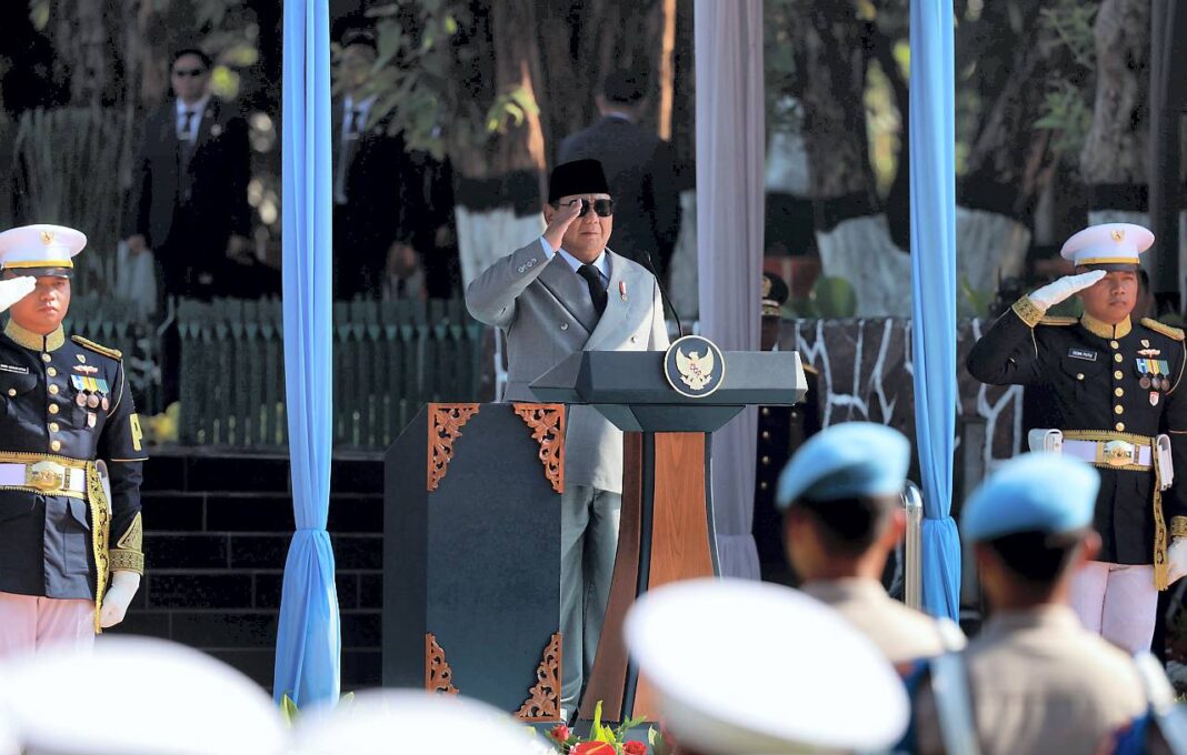 Presiden Prabowo Subianto memimpin upacara Hari Peringatan Kesaktian Pancasila, di Monumen Pancasila Sakti, Lubang Buaya, Jakarta Timur, Rabu (1/10).