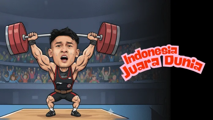 Rizki Juniansyah, angkat besi Indonesia, juara dunia 2025.