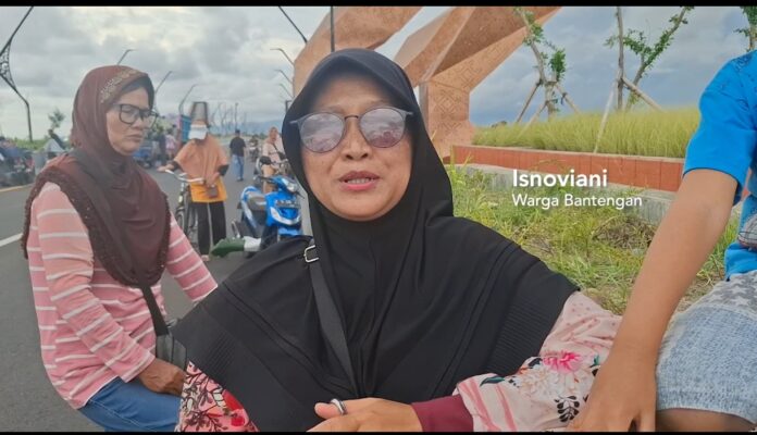 Isnoviani warga yang merasakan dampak pembangunan jembatan Kabanaran Bantul/:Foto : Taufan / astakom.com
