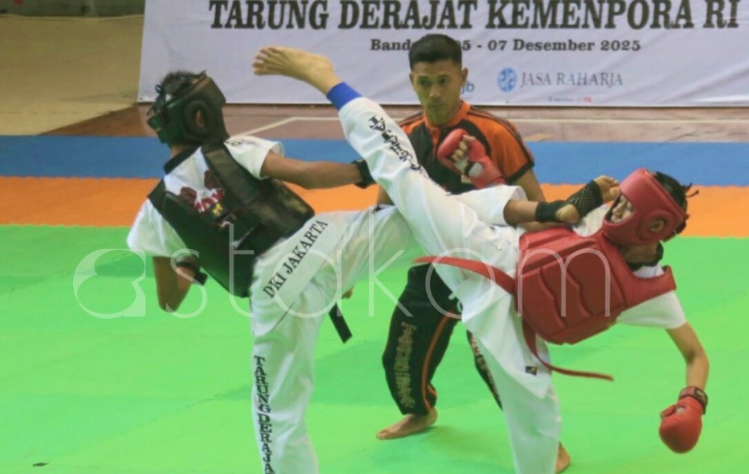 Kejuaraan Nasional (Kejurnas) Pelajar Tarung Derajat Kemenpora Tahun 2025, di GOR Pajajaran, Kota Bandung, Jawa Barat, Sabtu (6/12).