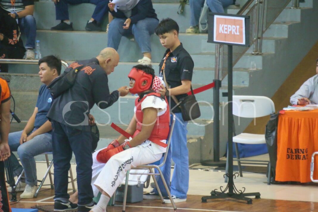 Kejuaraan Nasional (Kejurnas) Pelajar Tarung Derajat Kemenpora Tahun 2025, di GOR Pajajaran, Kota Bandung, Jawa Barat, Sabtu (6/12).