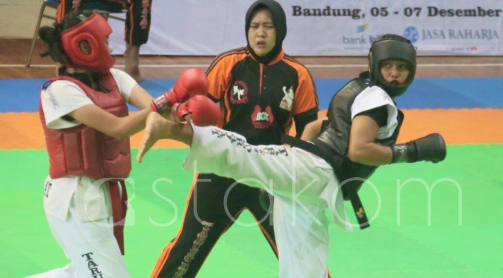 Kejuaraan Nasional (Kejurnas) Pelajar Tarung Derajat Kemenpora Tahun 2025, di GOR Pajajaran, Kota Bandung, Jawa Barat, Sabtu (6/12).