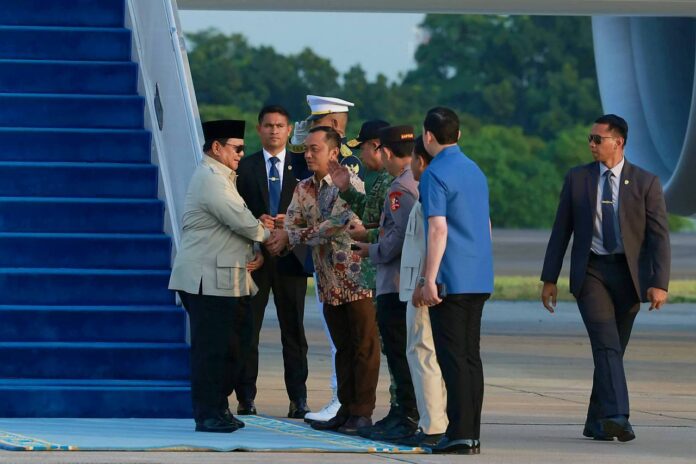 Presiden Prabowo Tiba Usai Lawatan