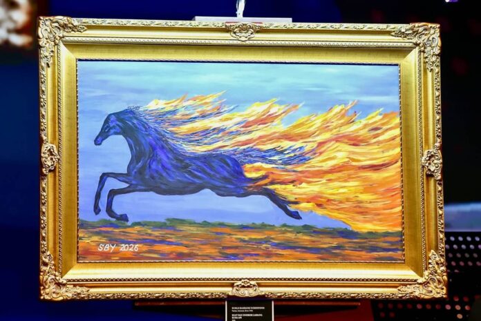 lukisan SBY bertajuk “Kuat dan Energik Laksana Kuda Api”