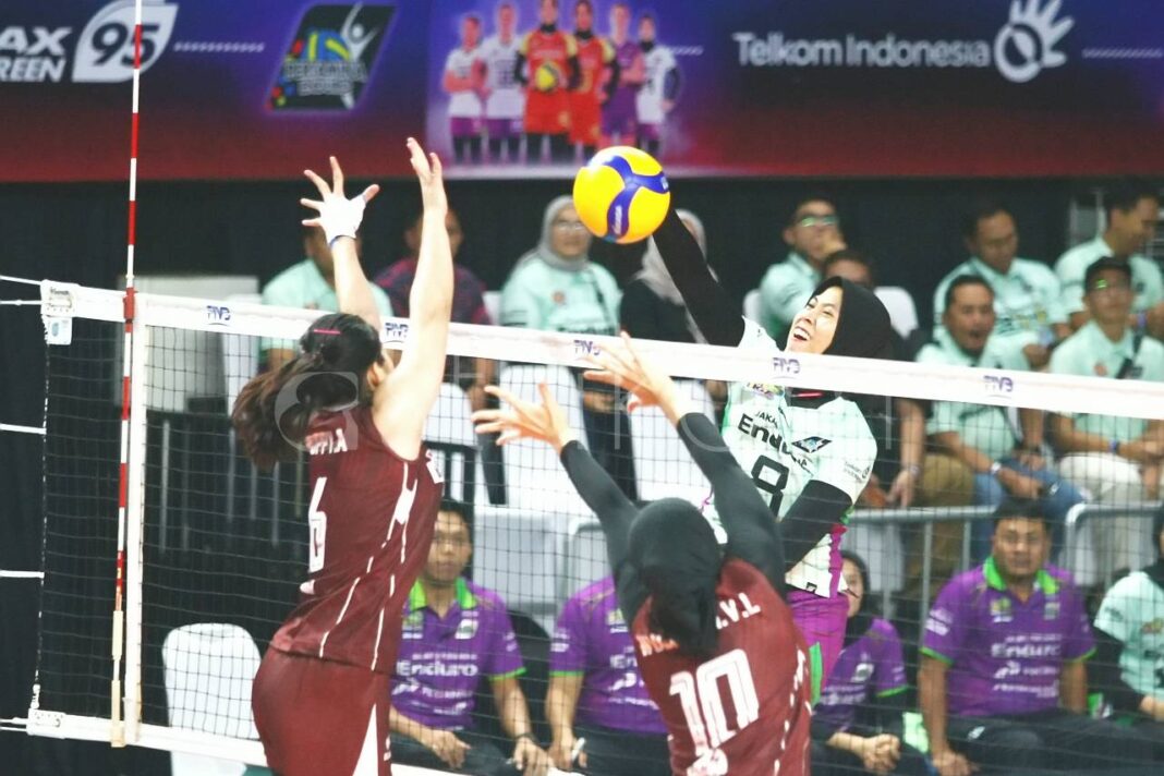 Aksi Jakarta Pertamina Enduro Putri Proliga 2026 Seri Malang