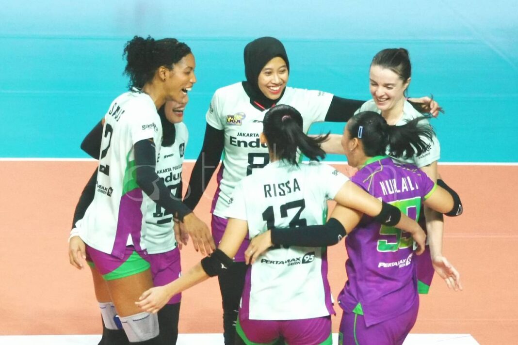 Aksi Jakarta Pertamina Enduro Putri Proliga 2026 Seri Malang